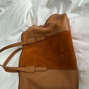 Fossil leather tote